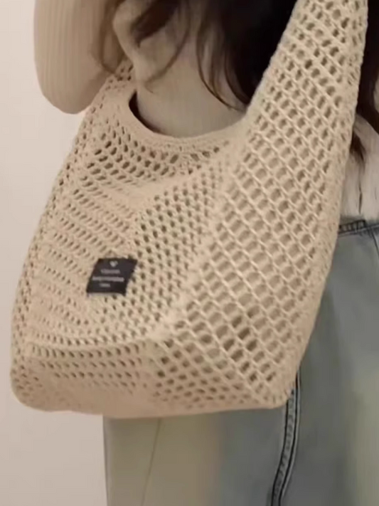 Hollow Out Woven Tote Bag X3311