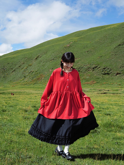 Loose Draped Two-Way Oversized Shirt X3403