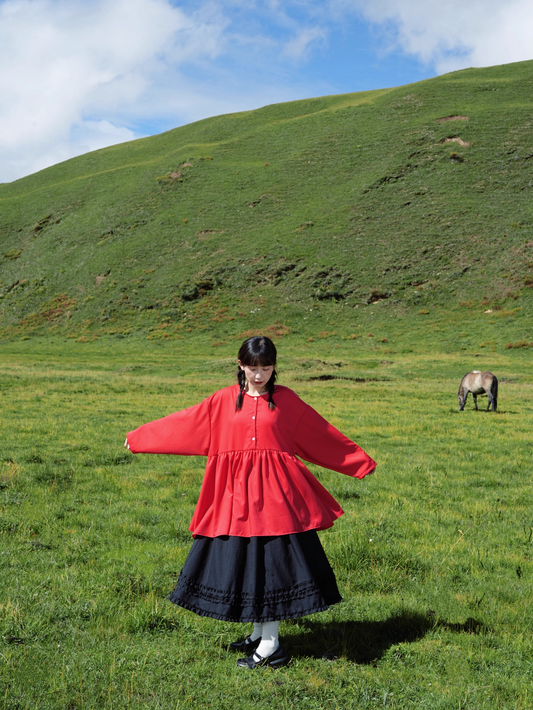 Loose Draped Two-Way Oversized Shirt X3403