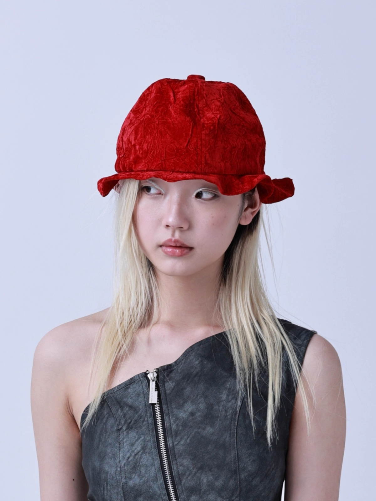 Retro Sculpted Brim Bucket Hat　X3438