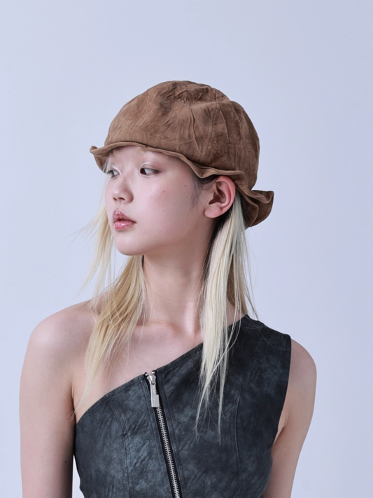 Retro Sculpted Brim Bucket Hat　X3438