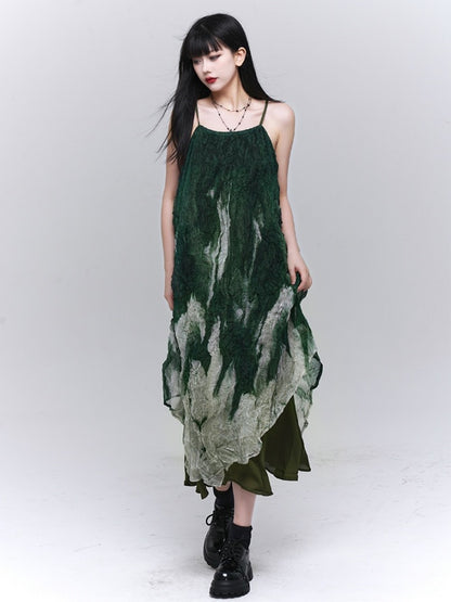 Tie-dye sheer dress X2778