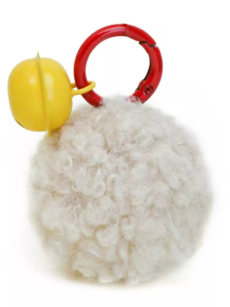 Plush bell keychain furball pendant　X3156