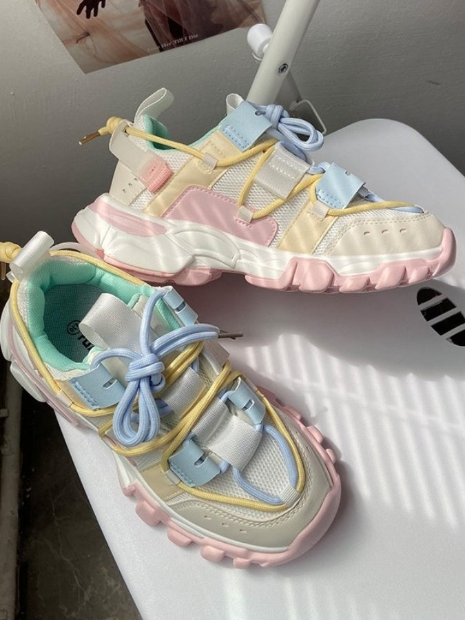 Pastel color block sneakers X2640