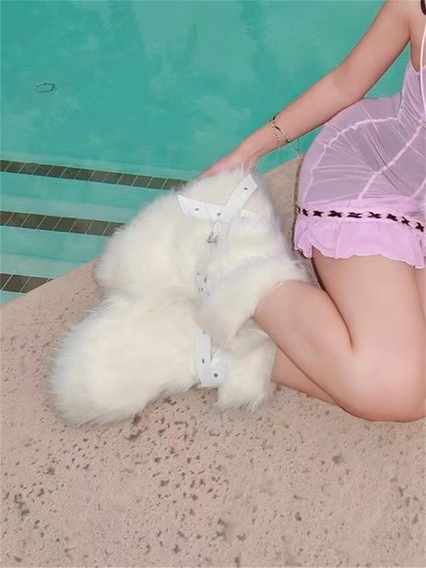 White Fleece Platform Short Snow Boots　X3425