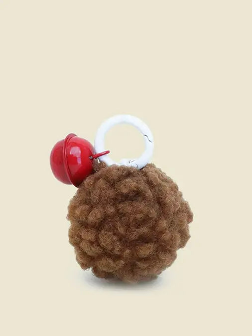 Plush bell keychain furball pendant　X3156