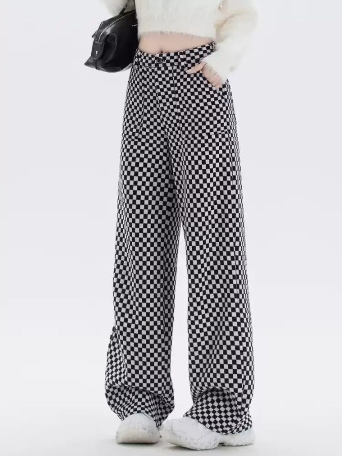 Check pattern pants X2943