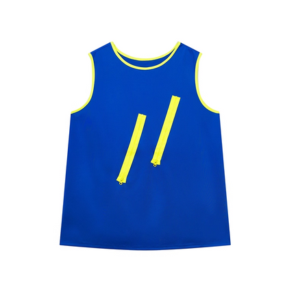 Blue Zip Colorblock Dress　X3413