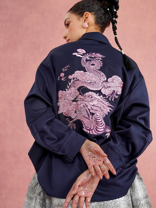 Dragon embroidery shirt X2655