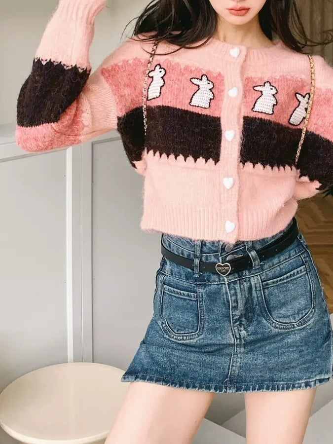 Rabbit sweater cardigan X2834