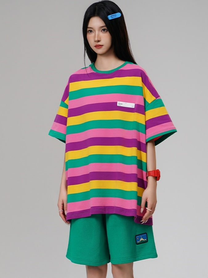 Colorful striped T-shirt X2730