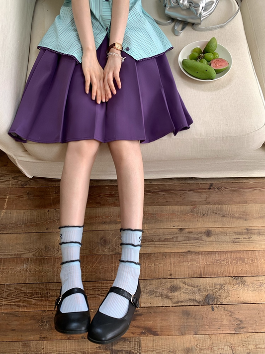 Cheese Color Bow Tie Sailor Collar Loose Shirt/Shorts Set X3323