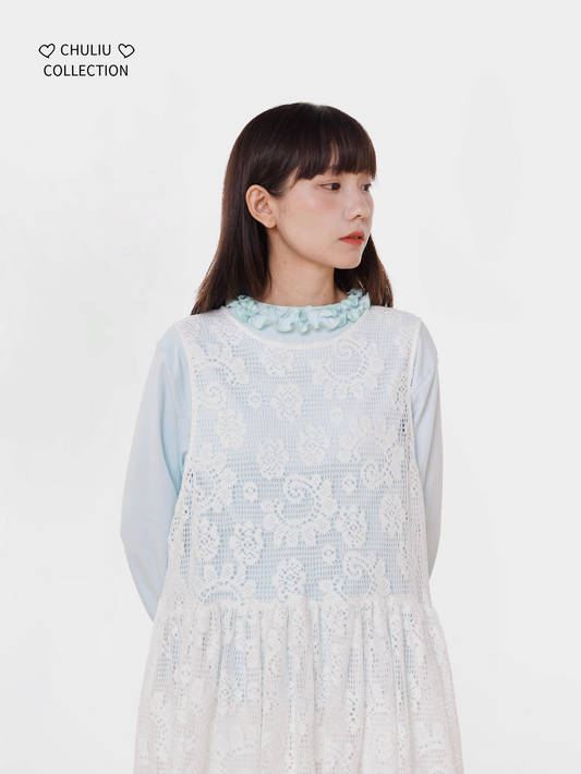 Flared Lace Layered Camisole Dress X3404