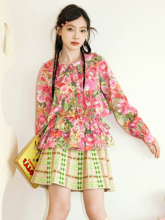 Flower Doll Collar Shirt　X2704