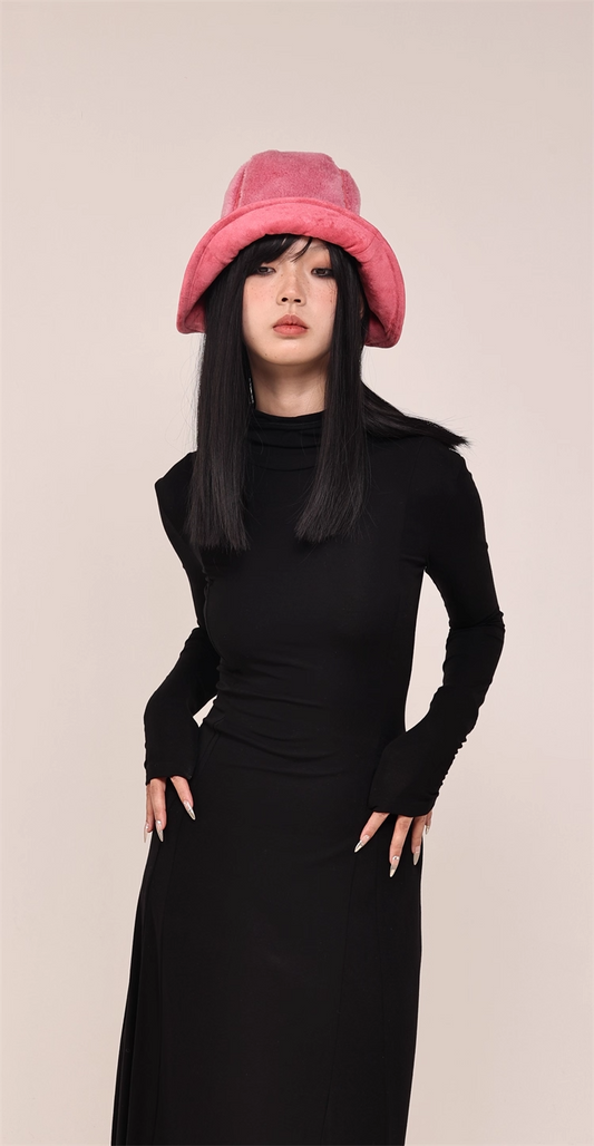 High-Top Wool Blend Bucket Hat　X3435