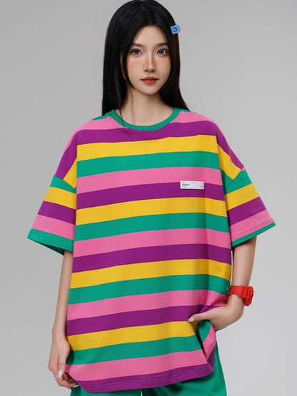 Colorful striped T-shirt X2730