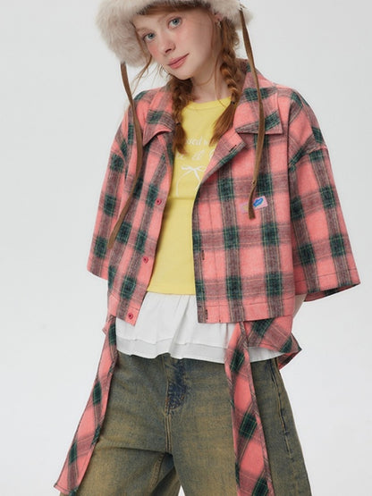 American Check Cropped Shirt X2746