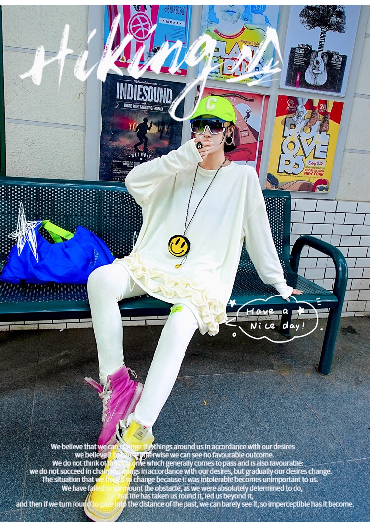 霓虹綠字母貼布羊毛緊身褲 X3412