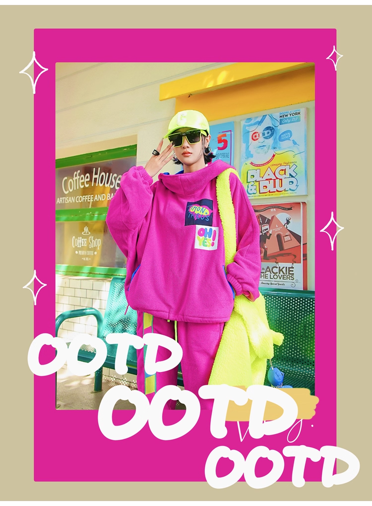 Letter Fleece Hoodie　X3410