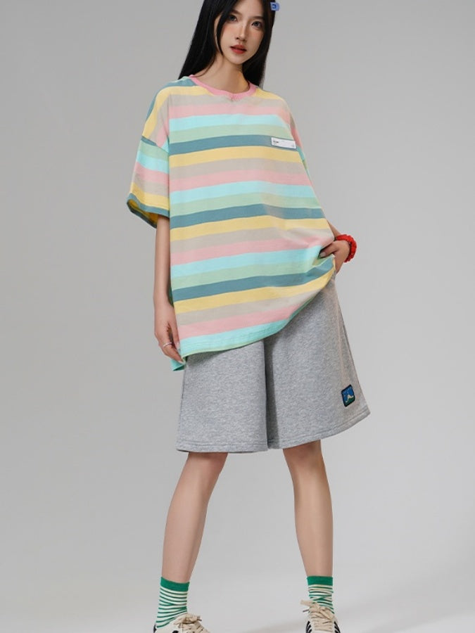 Pastel border T-shirt X2729