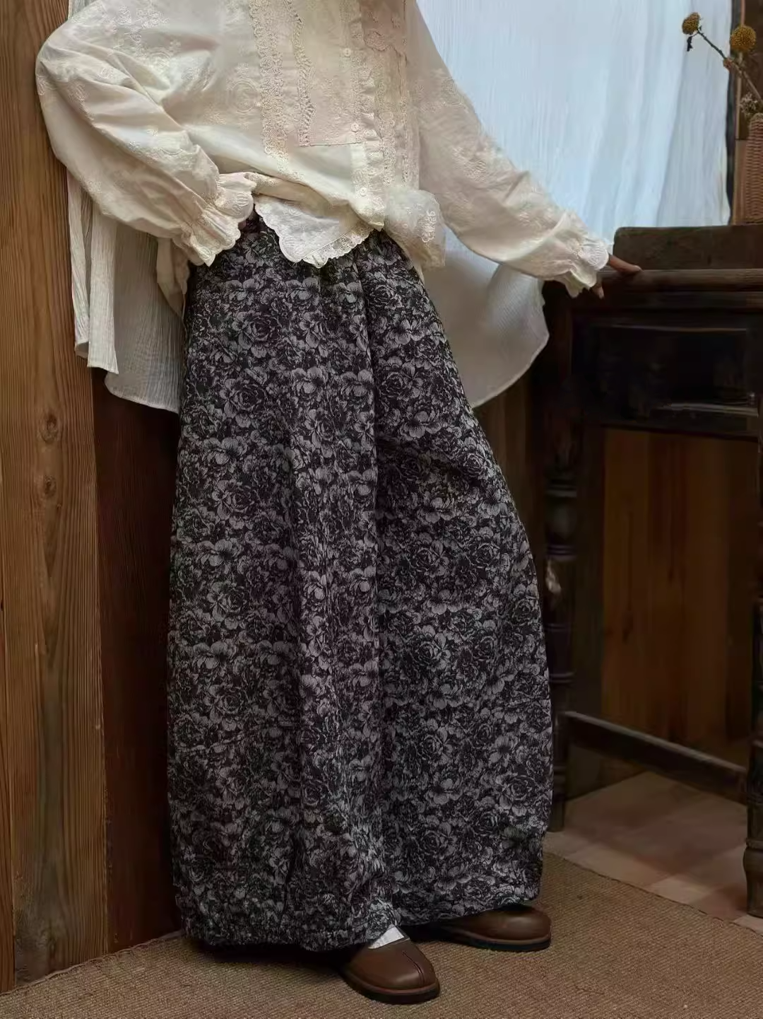 Vintage Inspired Loose Wide-Leg Lantern Pants　X3363