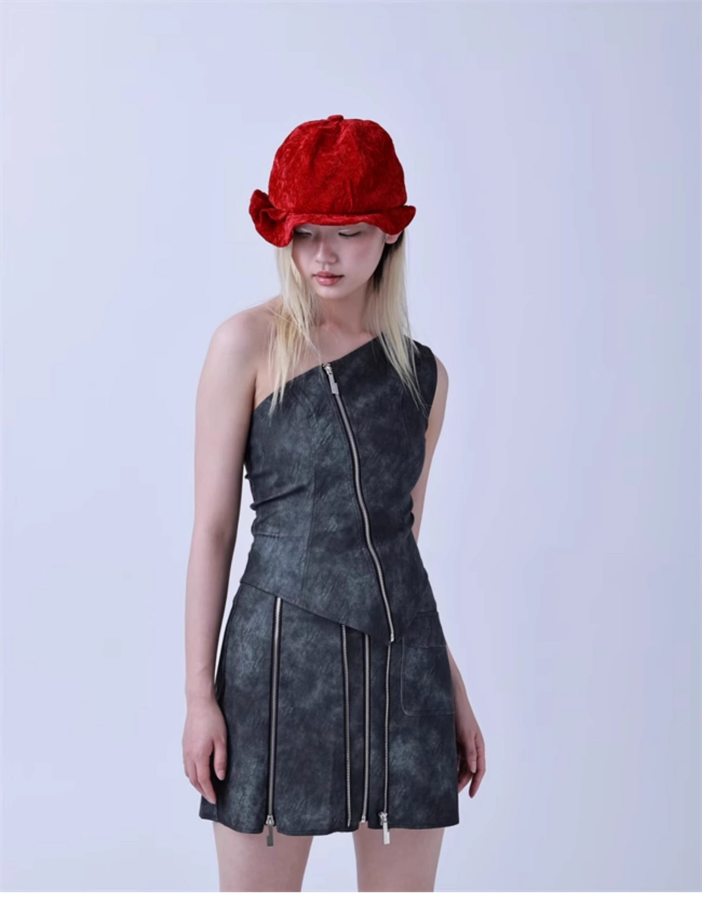 Retro Sculpted Brim Bucket Hat　X3438