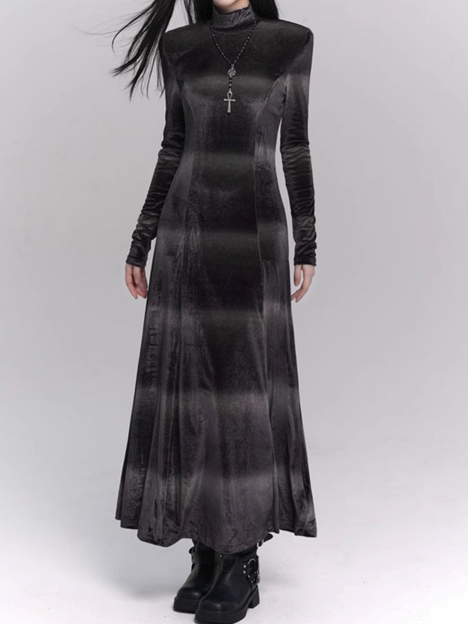 Velvet Slim Long Dress X2982