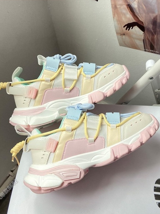 Pastel color block sneakers X2640