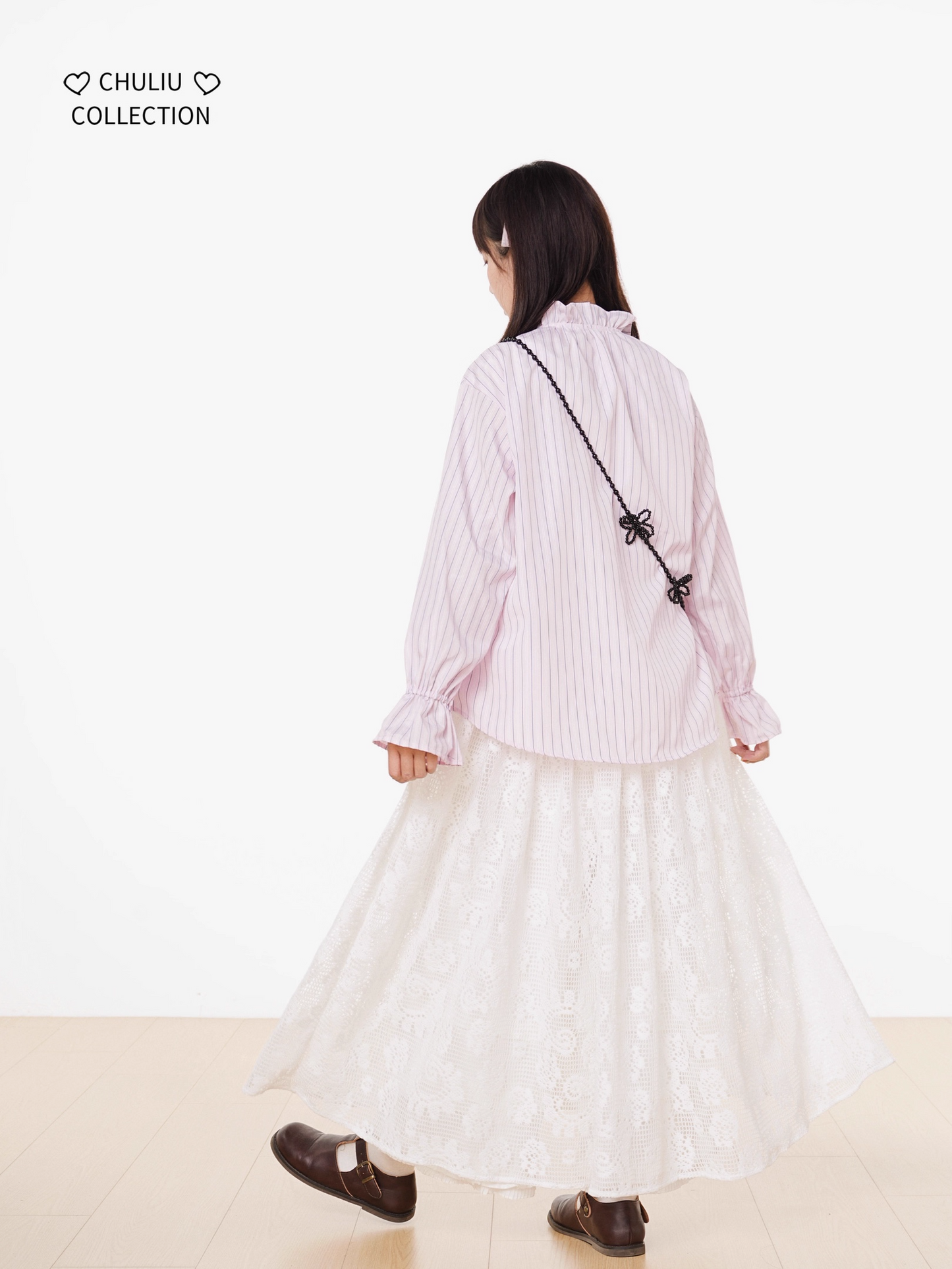 Striped BellSleeve School Style Shirt X3405