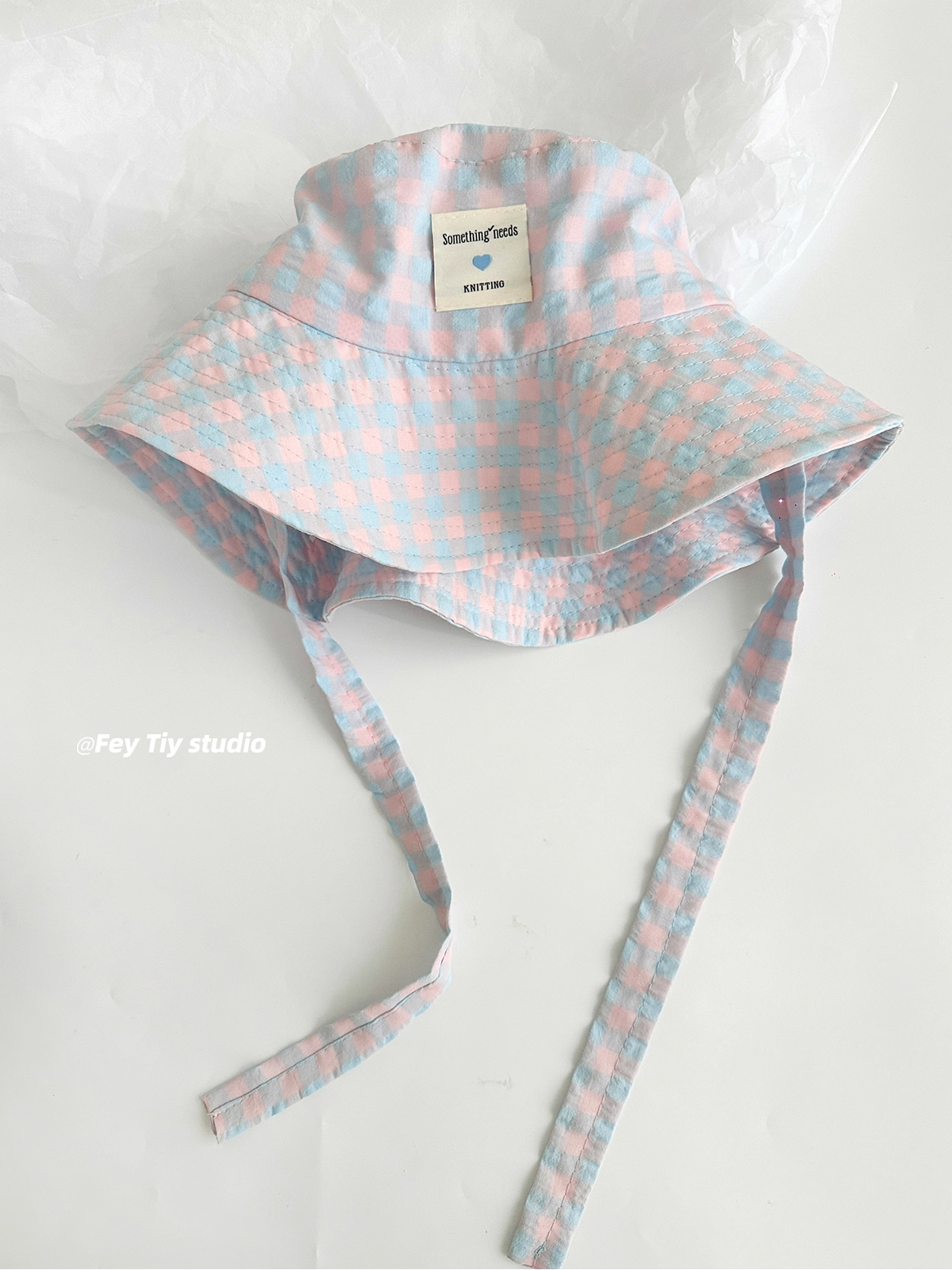 Ribbon Check Bucket Hat　X3317