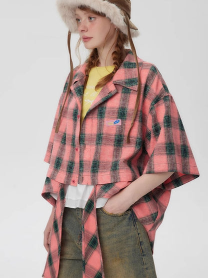 American Check Cropped Shirt X2746