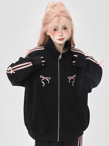 Ribbon motif jacket/pants/setup X2643