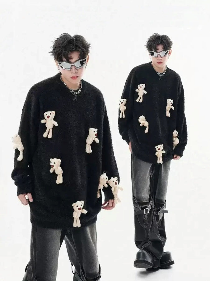 Bear Decoration Sweater　X2998