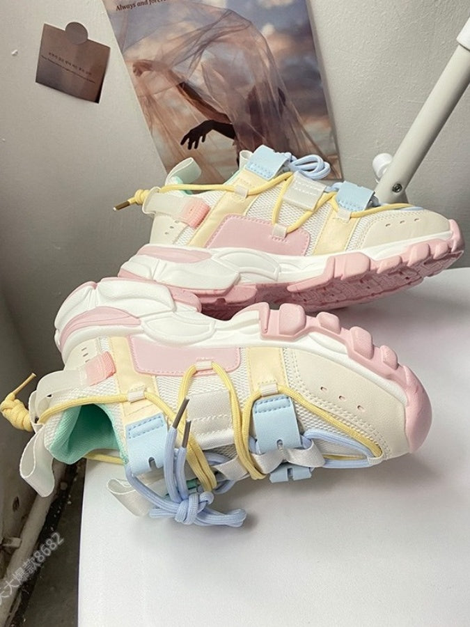 Pastel color block sneakers X2640