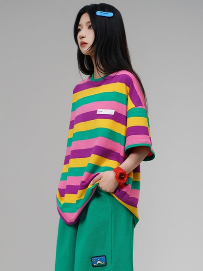 Colorful striped T-shirt X2730