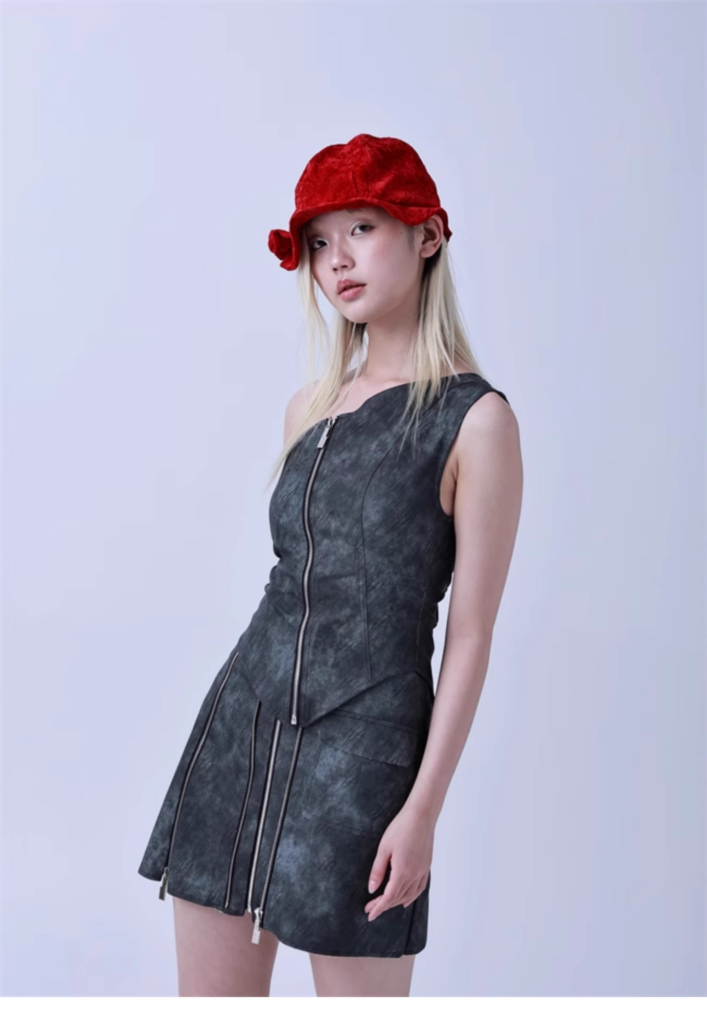 Retro Sculpted Brim Bucket Hat　X3438