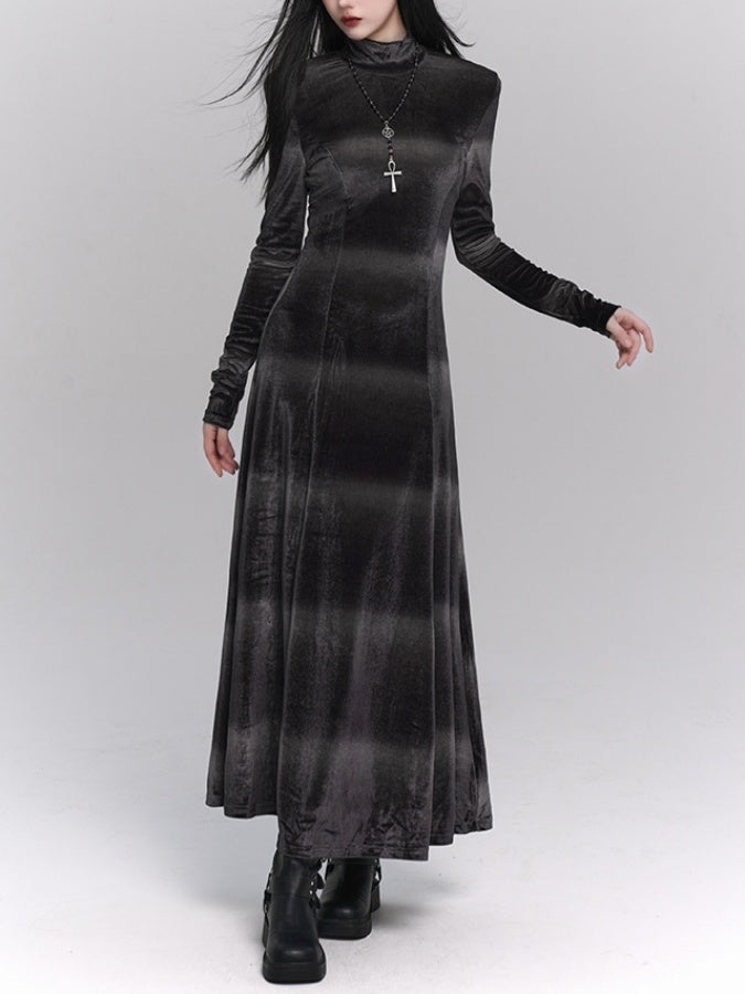 Velvet Slim Long Dress X2982