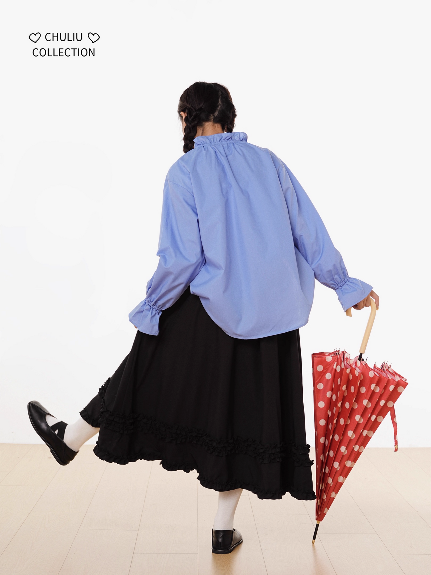 Striped BellSleeve School Style Shirt X3405