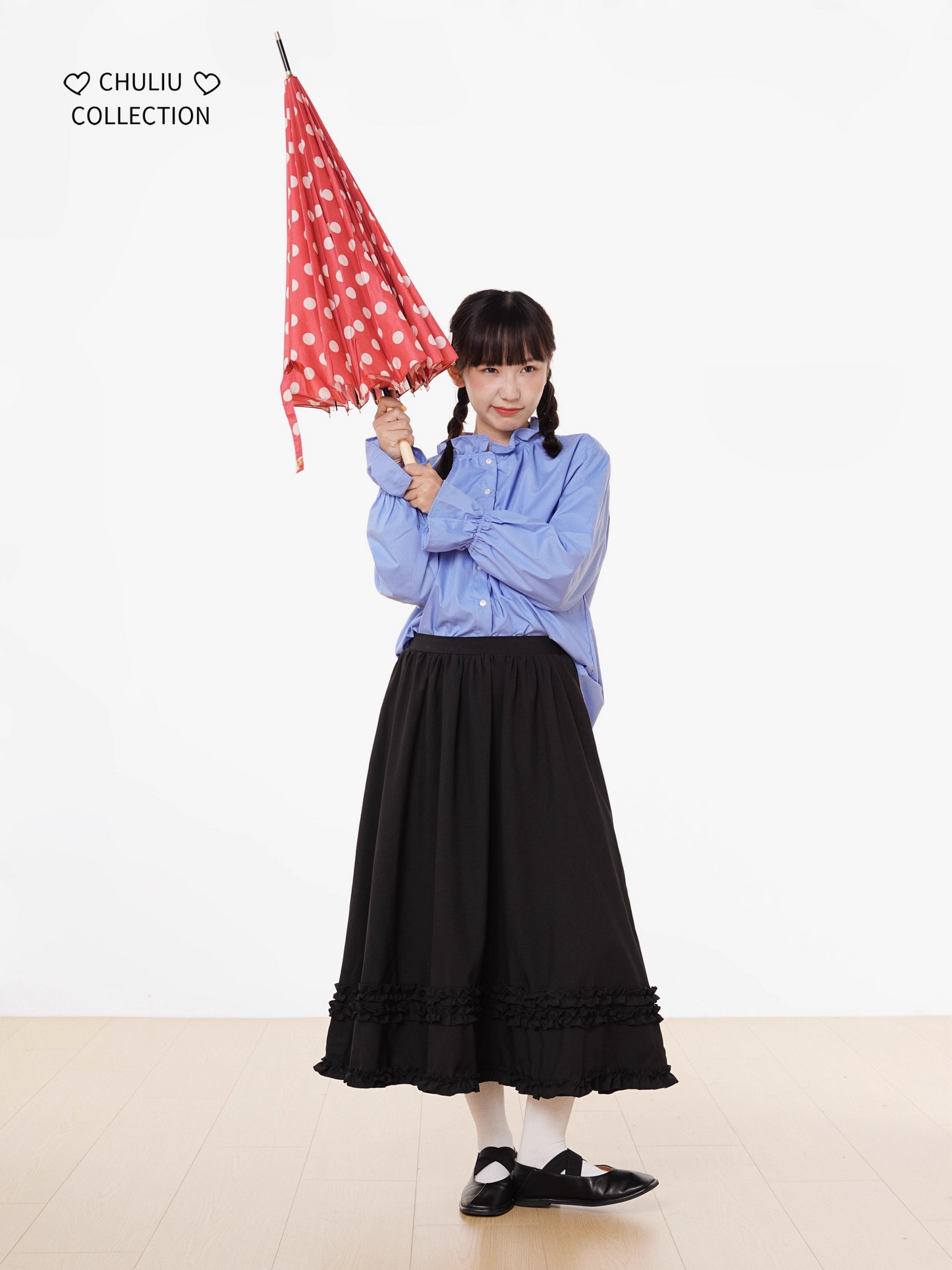 Striped BellSleeve School Style Shirt X3405
