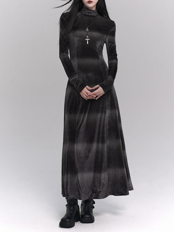 Velvet Slim Long Dress X2982