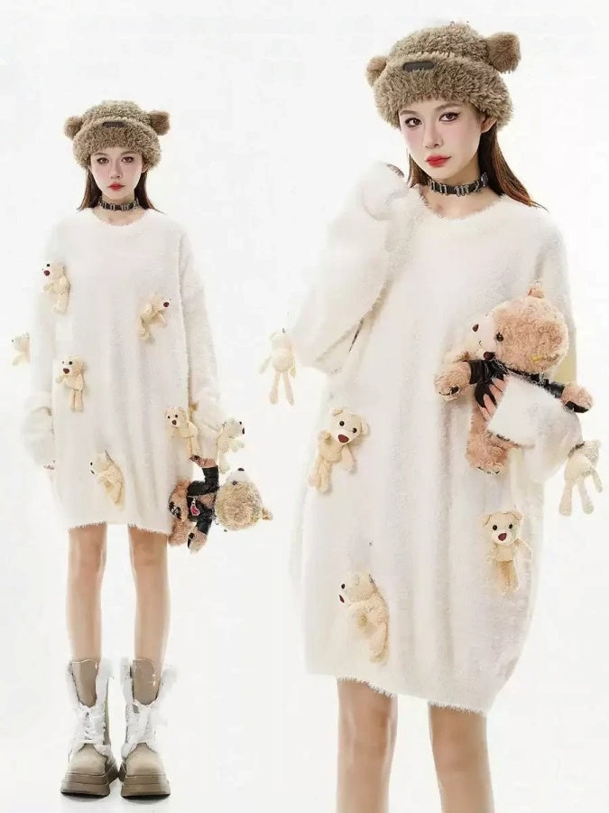 Bear Decoration Sweater　X2998