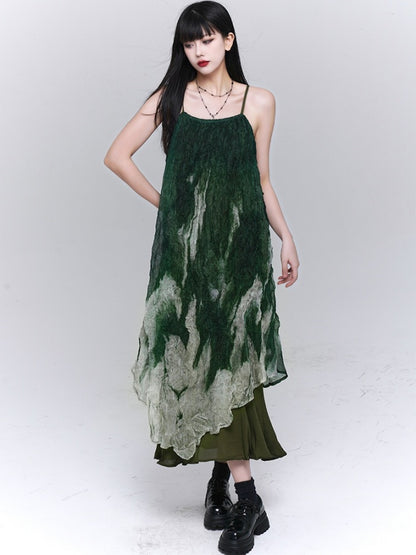 Tie-dye sheer dress X2778