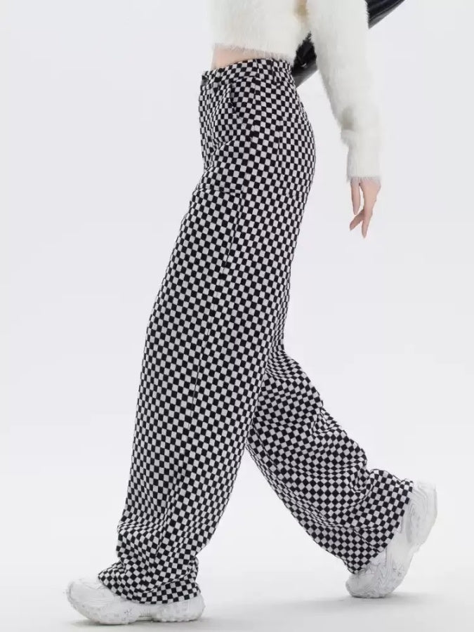 Check pattern pants X2943