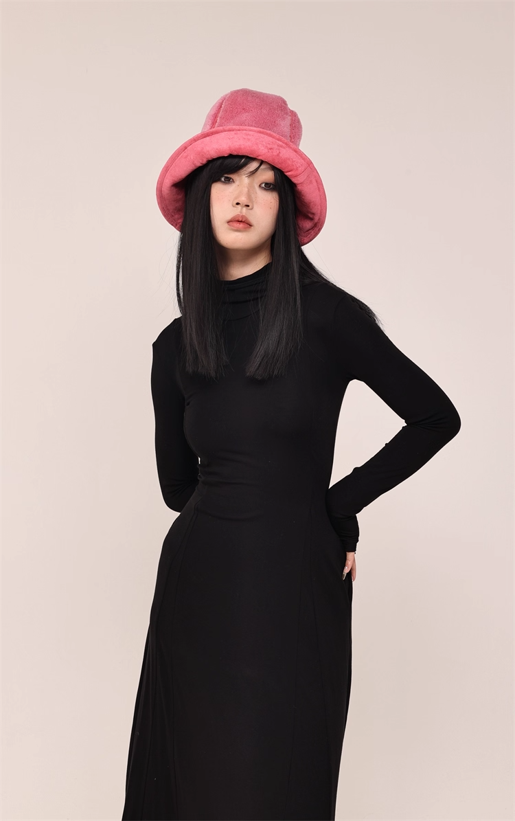 High-Top Wool Blend Bucket Hat　X3435