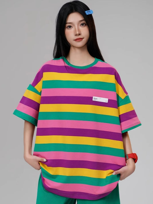 Colorful striped T-shirt X2730