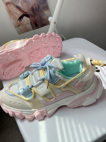 Pastel color block sneakers X2640