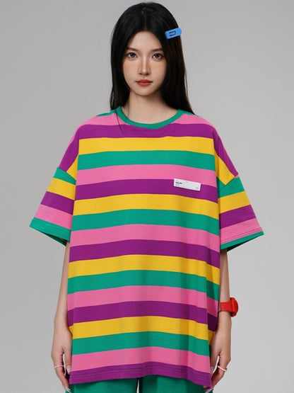 Colorful striped T-shirt X2730