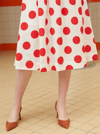 Retro Polka Dot Midi Dress X2710