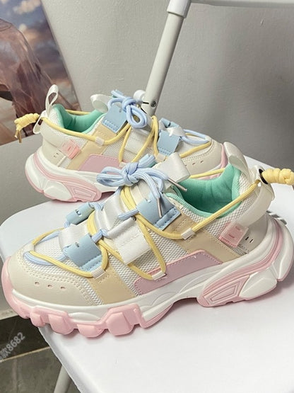 Pastel color block sneakers X2640