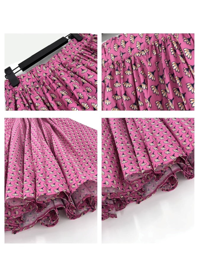 Flower Print Skirt X2844